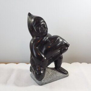 Black Inuit Stone Carving